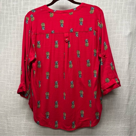 Torrid Harper Pineapple Pullover 3/4 Sleeve Blouse - Plus Size 00 - Picture 6 of 9